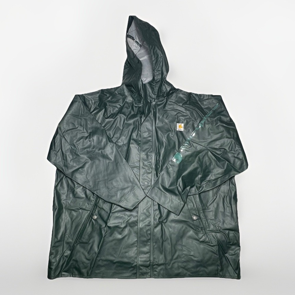 Carhartt Men's Midweight Waterproof Rain Storm Coat Hooded Size XXL